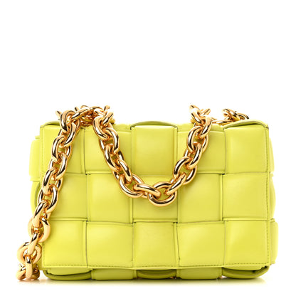 Bottega Veneta Lambskin Maxi Intreccio Padded Chain Cassette Crossbody Bag Seagrass 1 of 13