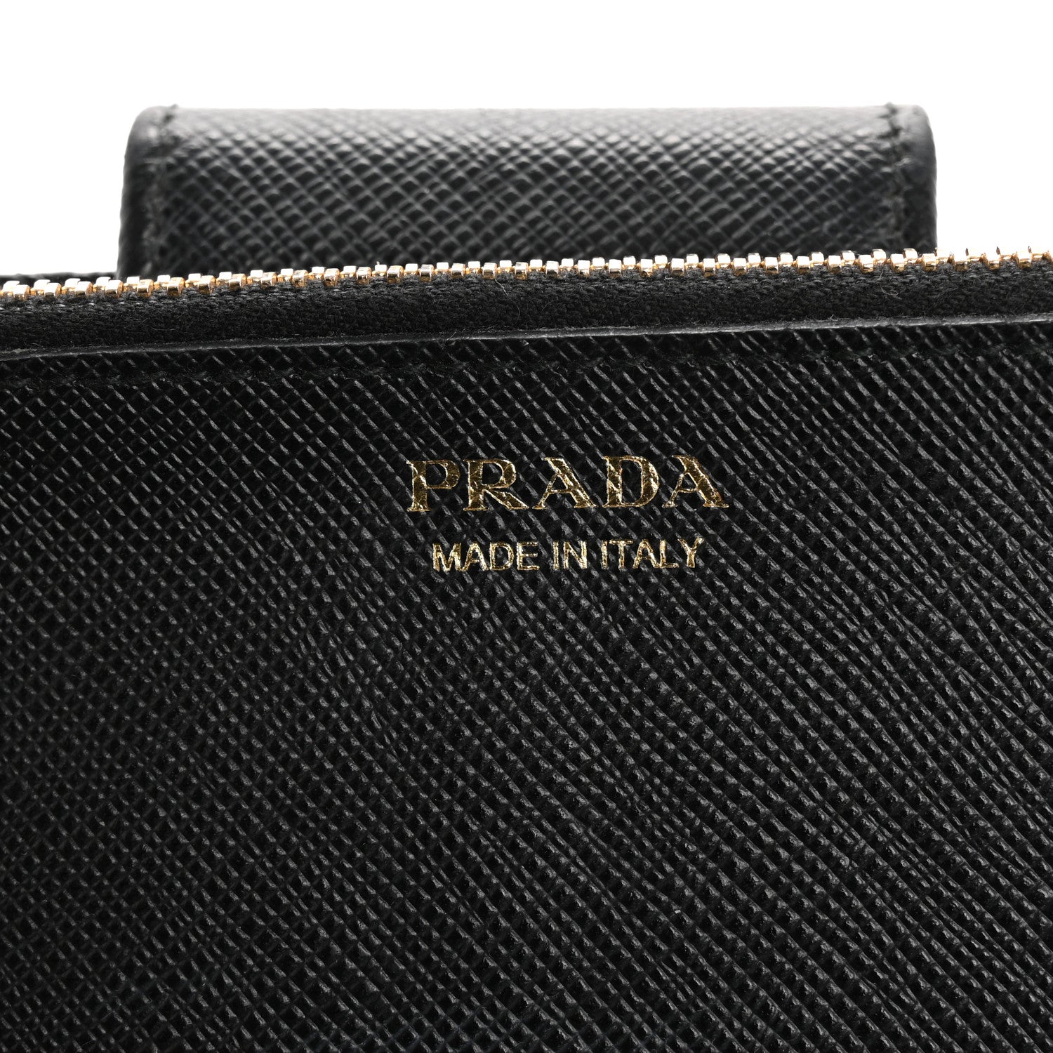 Prada Saffiano Metal Tab Wallet Black 6 of 13