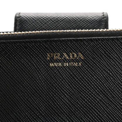 Prada Saffiano Metal Tab Wallet Black 6 of 13