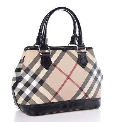 Burberry Patent Supernova Check Tote Black 3 of 11