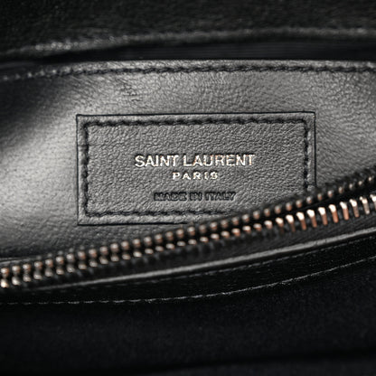 Saint Laurent Sheepskin Matelasse Chevron Monogram Medium College Bag Black 8 of 12