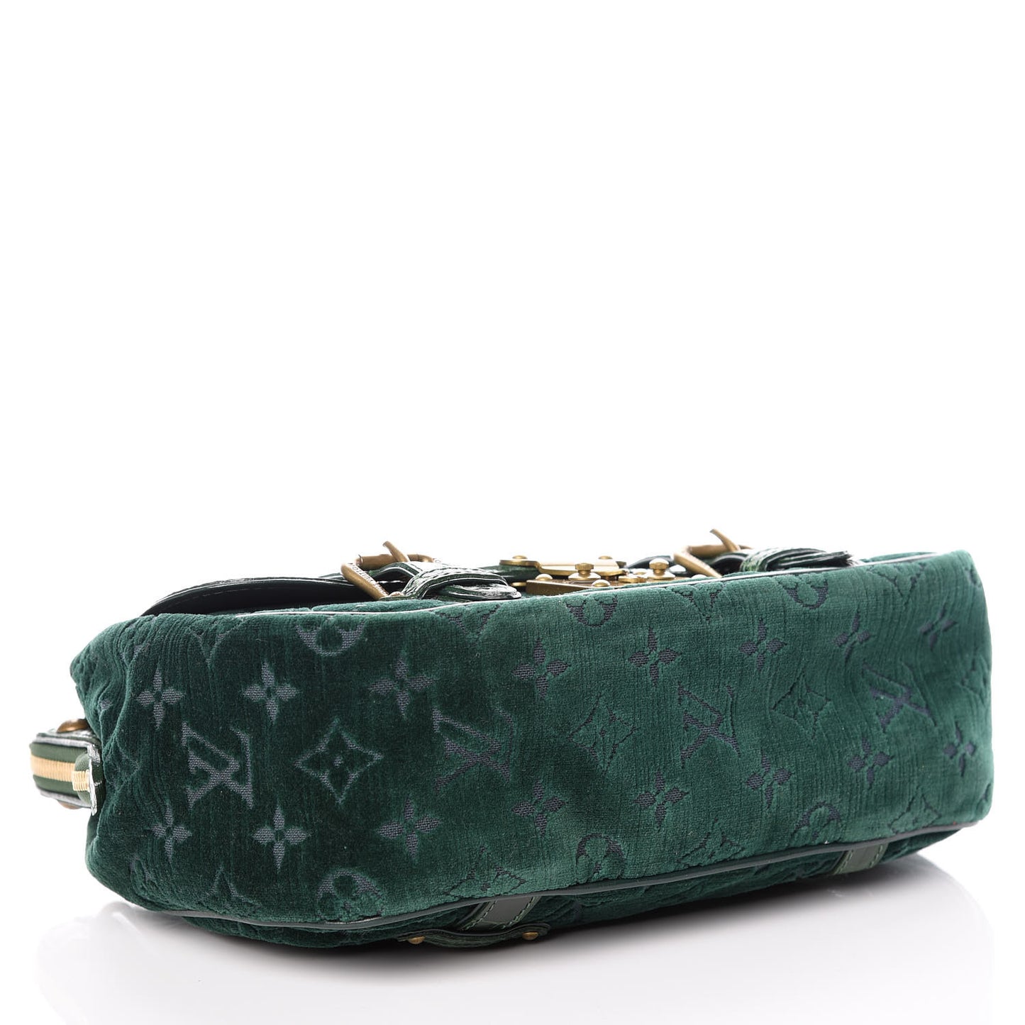 Monogram Velours Alligator Gracie MM Green