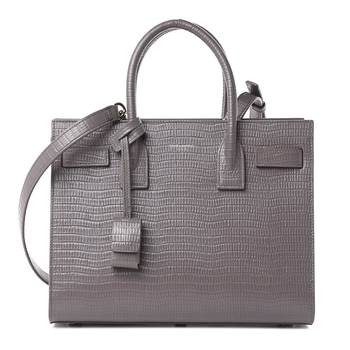 Lizard Calfskin Embossed Baby Sac De Jour Fog