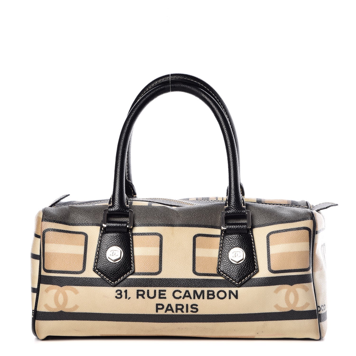Chanel Coated Canvas Le Train Boston Bag 1 of 15