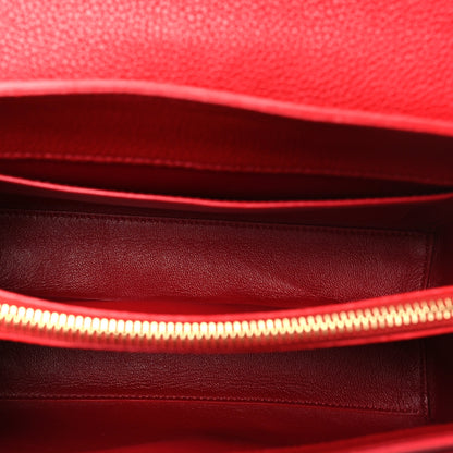 Celine Grained Calfskin Small 16 Top Handle Bag Red 5 of 9