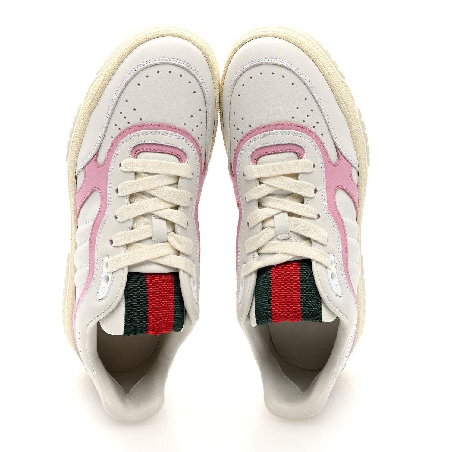 Gucci Calfskin Womens Re-Web Sneakers 39.5 White Pink 5 of 8