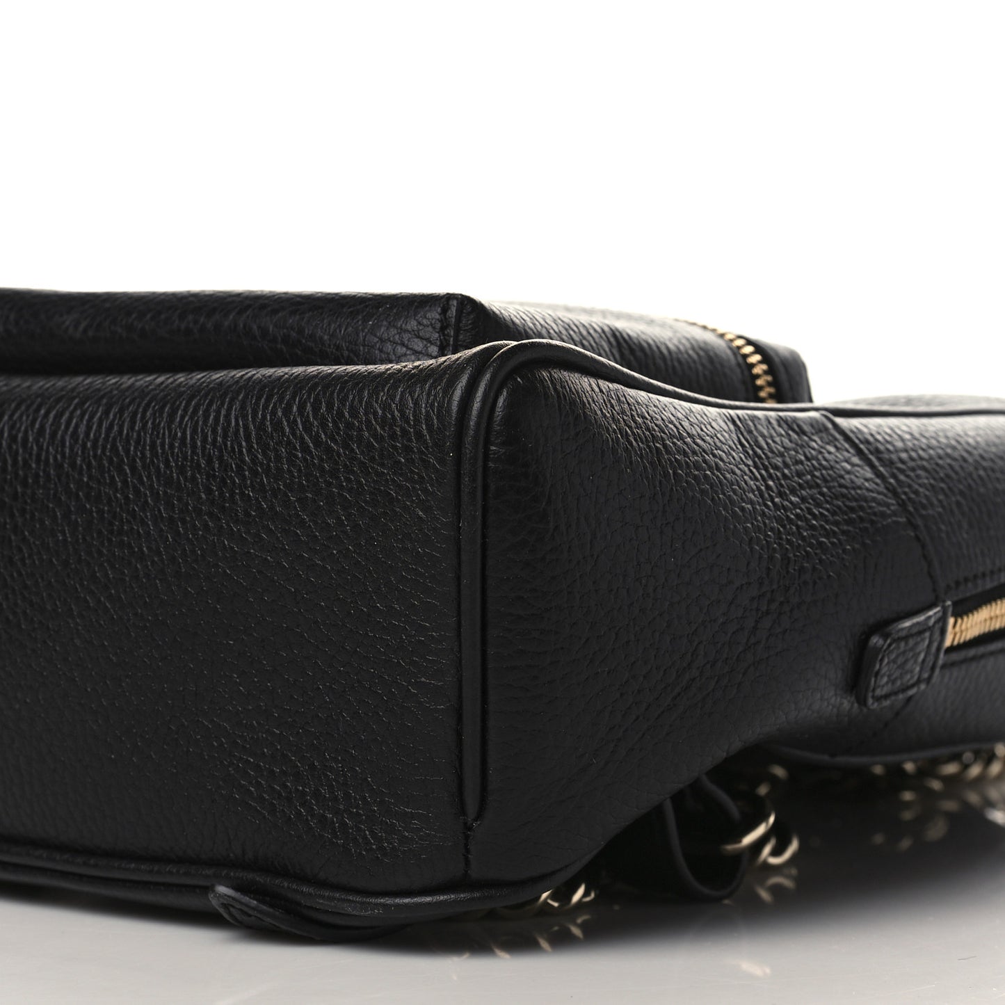 Pebbled Calfskin Soho Chain Backpack Black