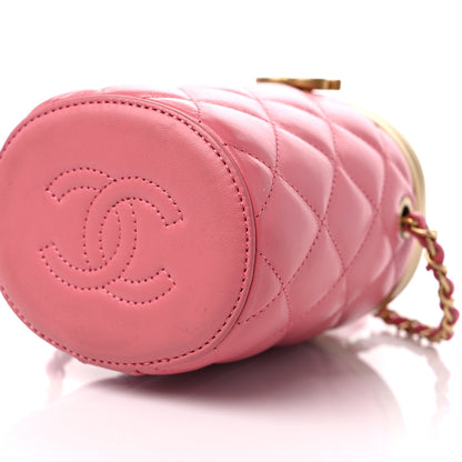 Chanel Lambskin Quilted Mini Crown Box Bag Pink 9 of 9