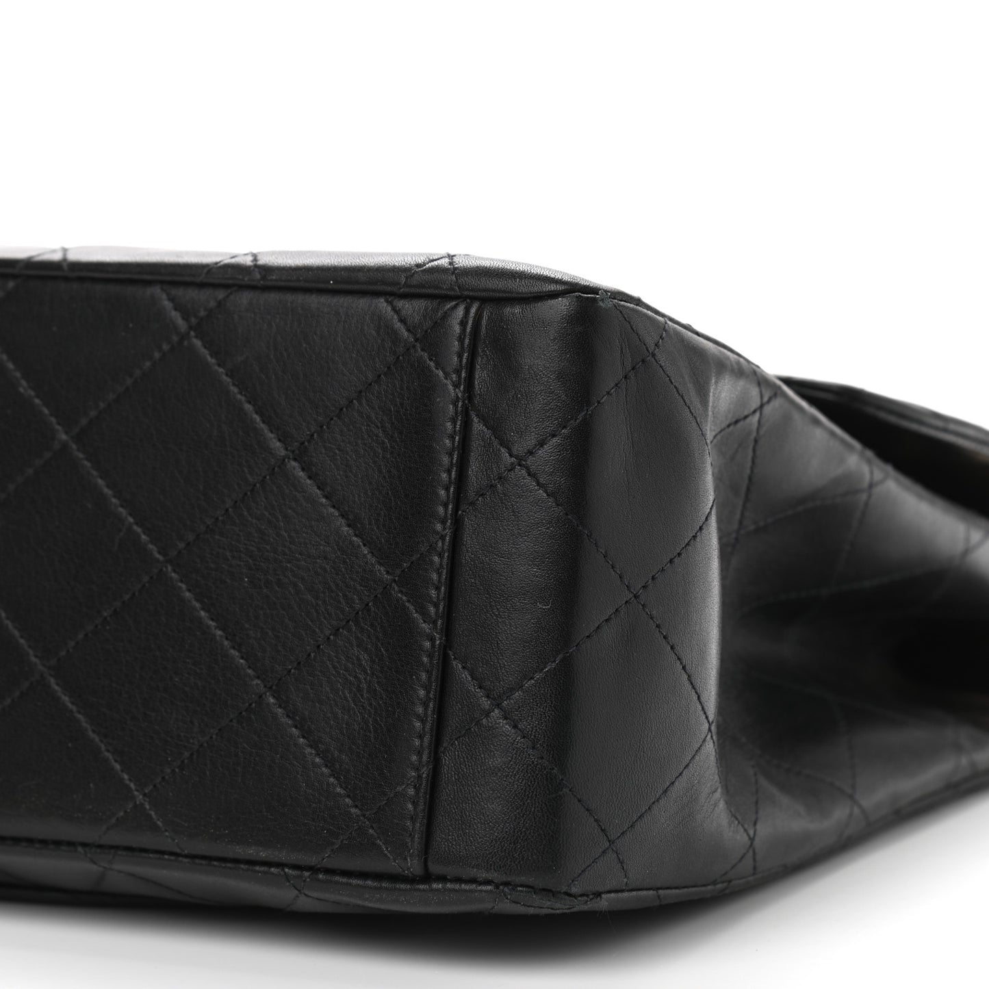 Lambskin Quilted XL Jumbo Single Flap Black