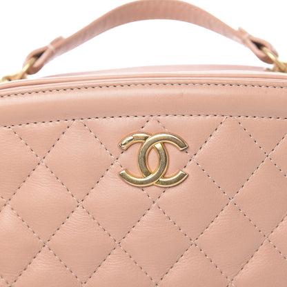 Chanel Calfskin Quilted CC Small Vanity Case Dark Beige 8 of 11