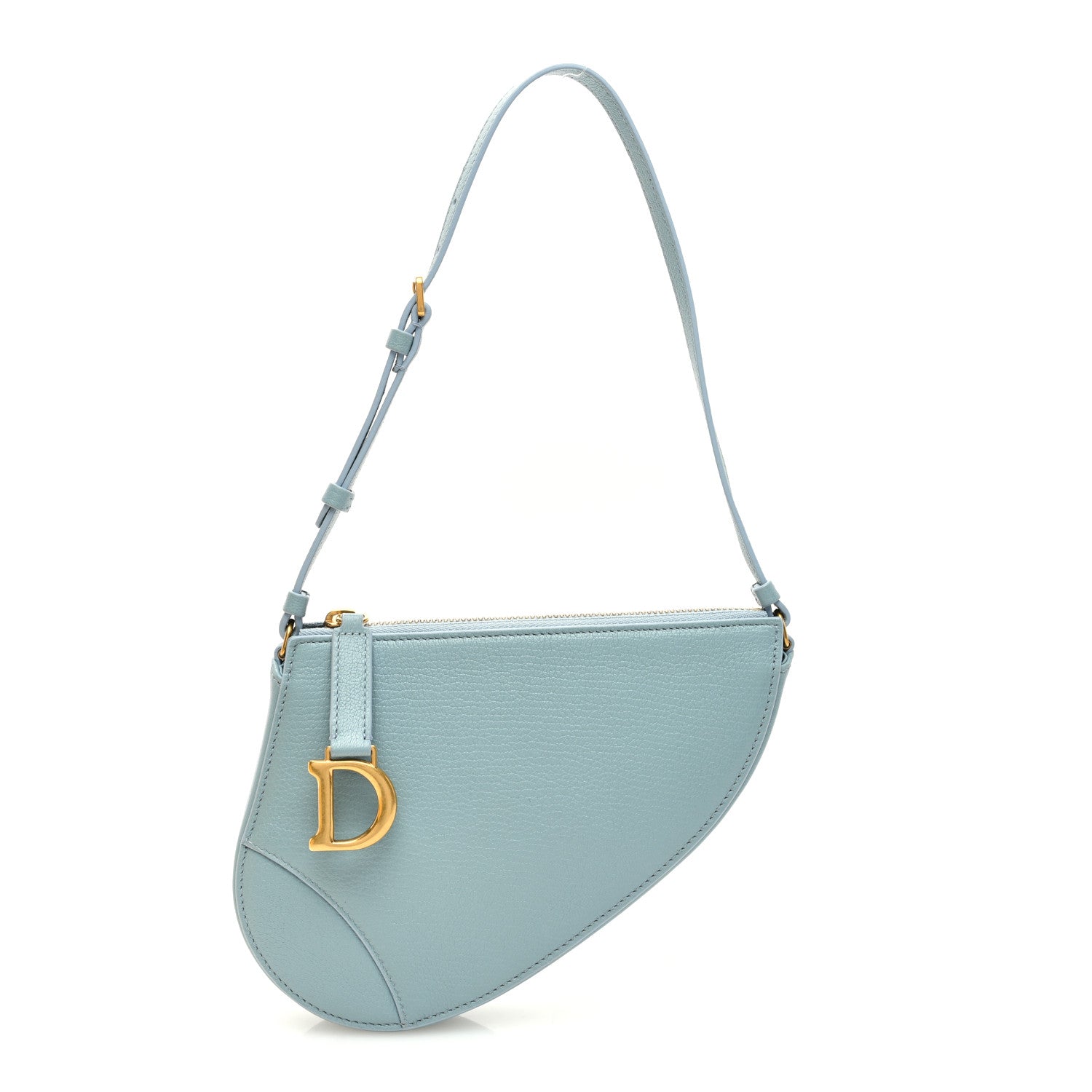 Christian Dior Goatskin Saddle Rodeo Pouch Light Blue 1 of 9