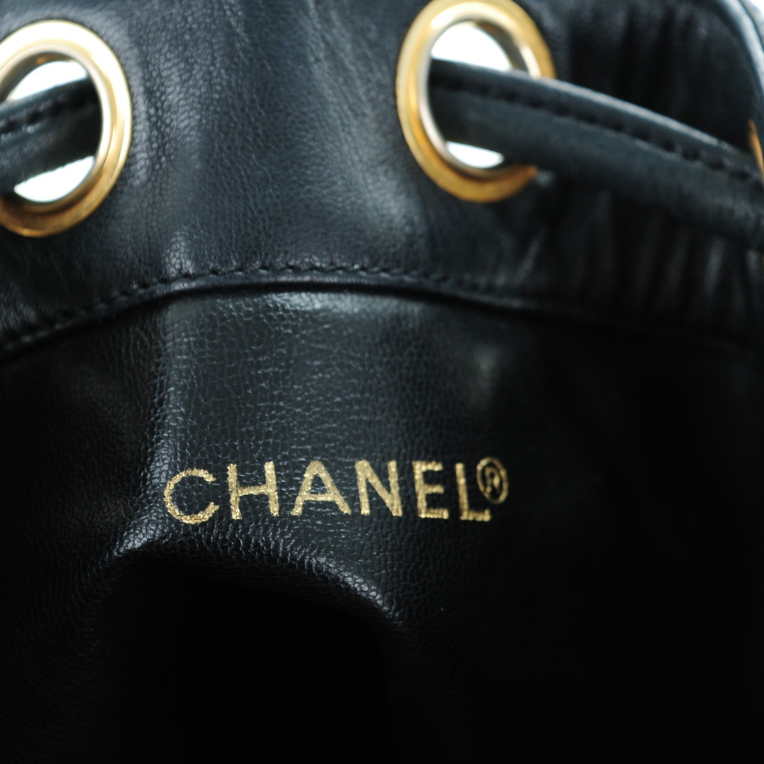 Chanel Lambskin CC Drawstring Bag Black 16 of 29