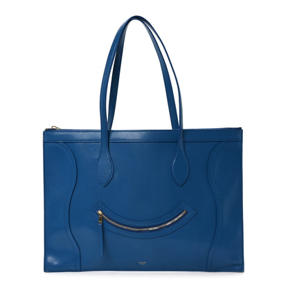 Celine Glossy Calfskin Flat Luggage Shoulder Bag Ultra Blue 1 of 9