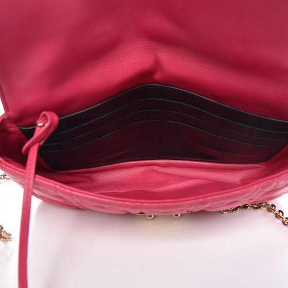 Lambskin Cannage Miss Dior Promenade Pouch Fuchsia