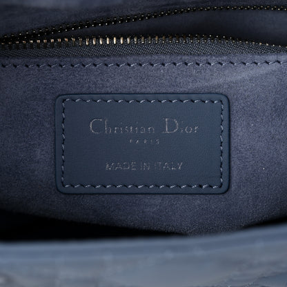 Christian Dior Ultra Matte Calfskin Cannage Small My ABCDior Lady Dior Dark Denim Blue 6 of 10