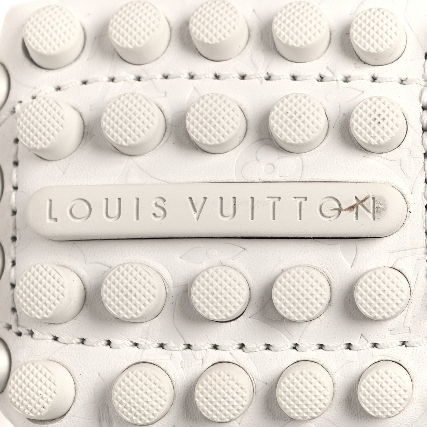 Louis Vuitton Soft Calfskin Mini Monogram Embossed Mens Hockenheim Moccasin Loafers 11 White 7 of 8