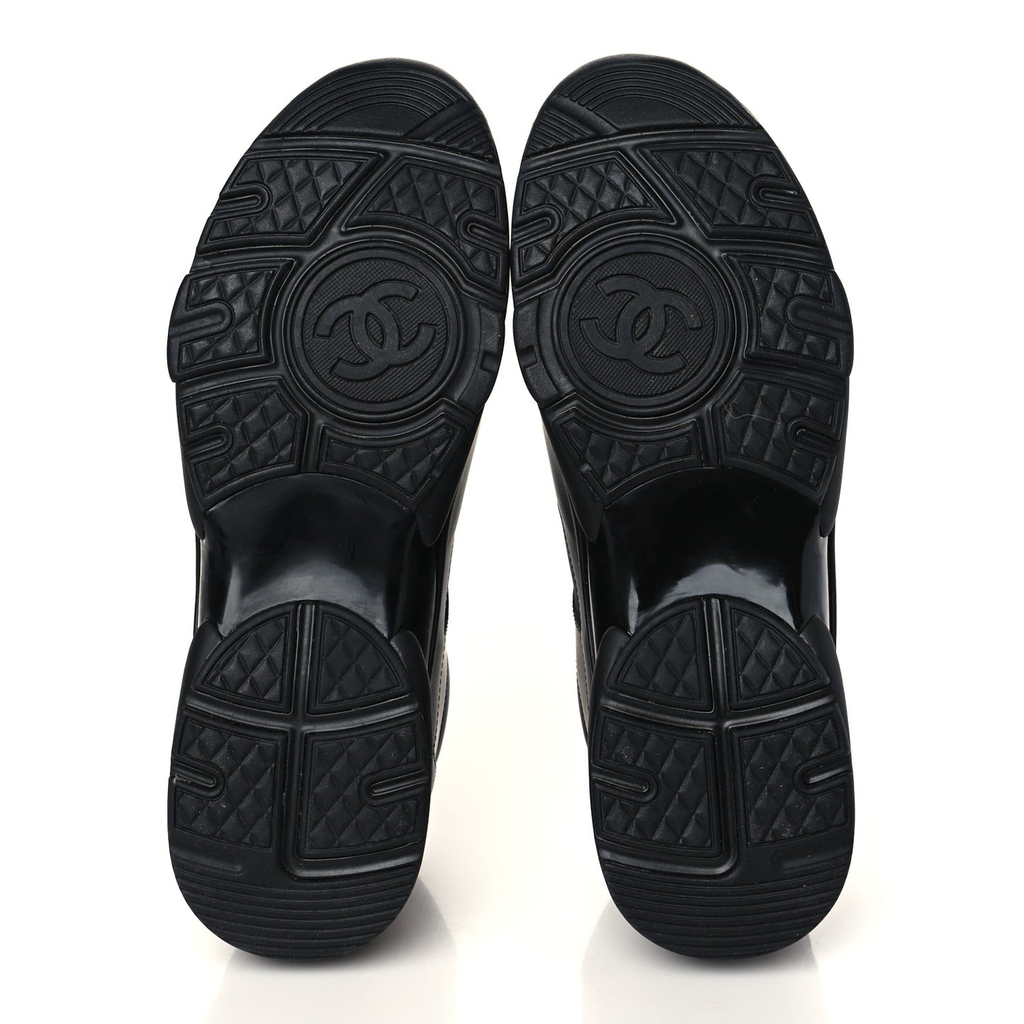 Fabric Calfskin Suede Mens CC Sneakers 45 Black