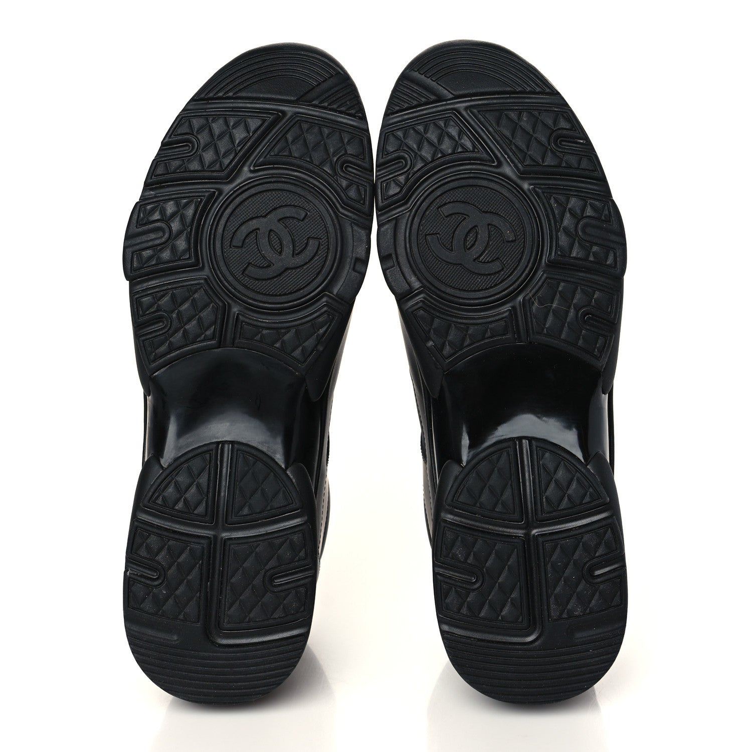Chanel Fabric Calfskin Suede Mens CC Sneakers 45 Black 5 of 11