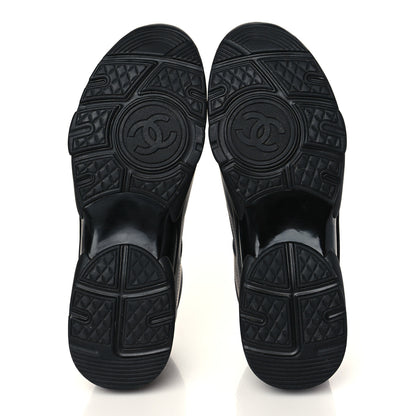 Chanel Fabric Calfskin Suede Mens CC Sneakers 45 Black 5 of 11