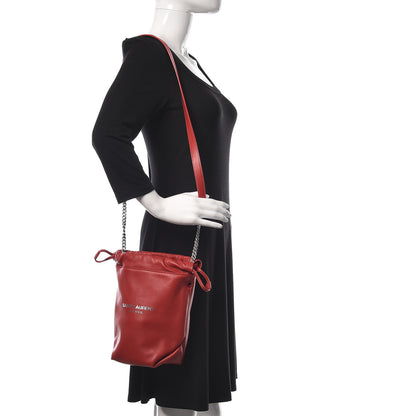 Saint Laurent Lambskin Small Teddy Bucket Bag Red 2 of 11