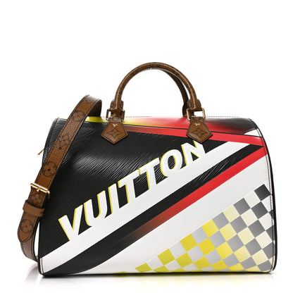 Louis Vuitton Epi Reverse Monogram Damier Race Speedy Bandouliere 30 Black Yellow 1 of 9