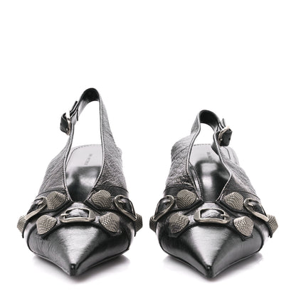 Balenciaga Agneau Arena Cagole 70mm Slingback Pumps 38 Black 2 of 9