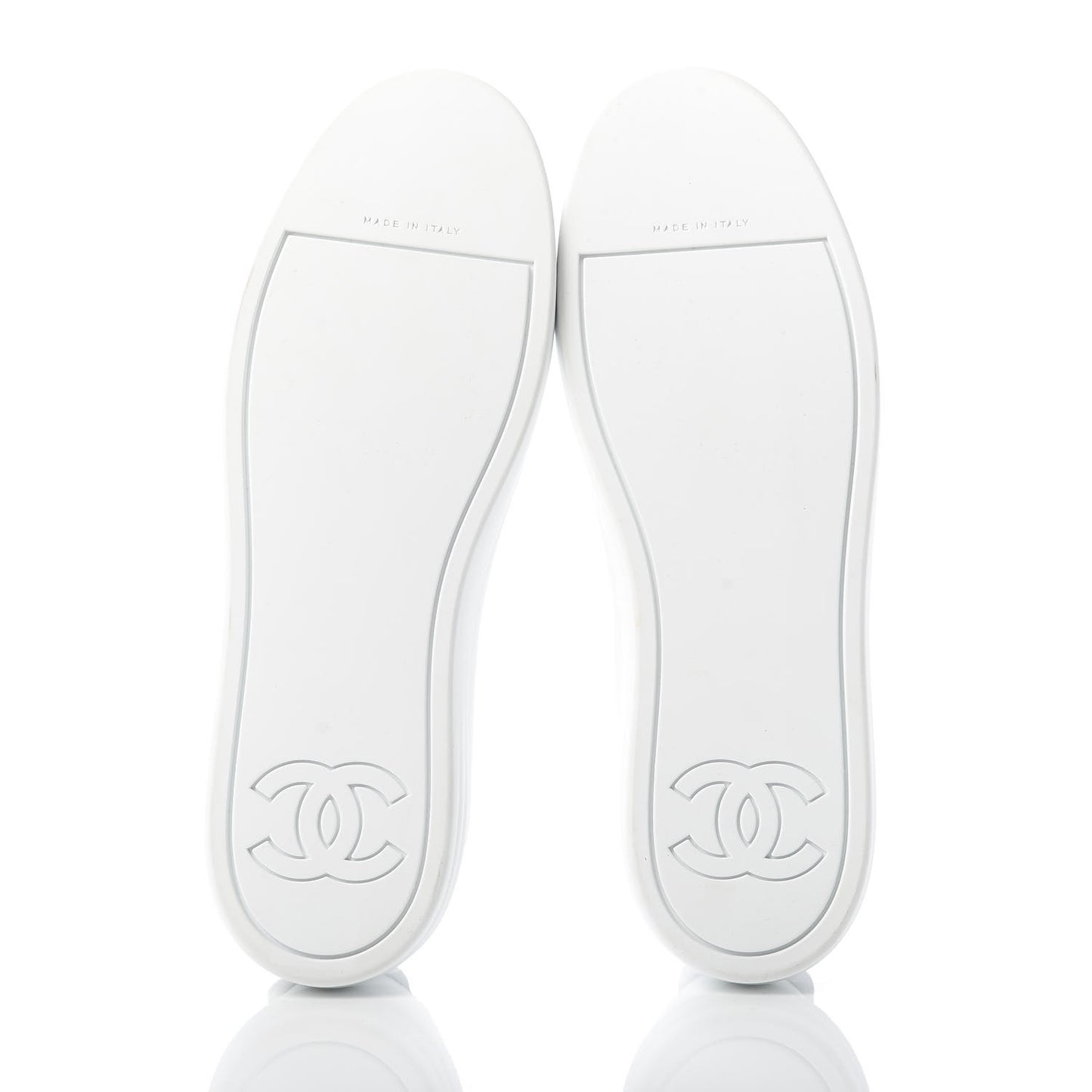 Calfskin Gum Womens CC Sneakers 40 White
