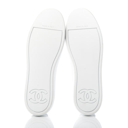 Chanel Calfskin Gum Womens CC Sneakers 40 White 5 of 9
