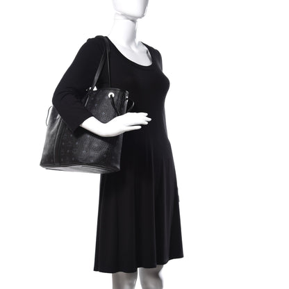 MCM Visetos Medium Liz Reversible Shopper Tote Black 3 of 15