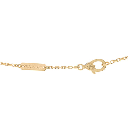 Van Cleef & Arpels 18K Yellow Gold Diamond Yellow Mother of Pearl Vintage Alhambra Pendant Necklace 5 of 6