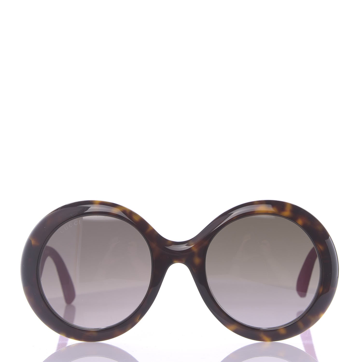 Gucci Acetate Round GG0101S Glitter Sunglasses Havana Pink 2 of 7