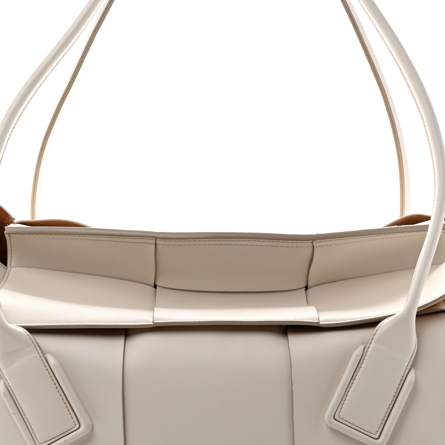 French Calfskin Maxi Intrecciato Large Arco  Bianco