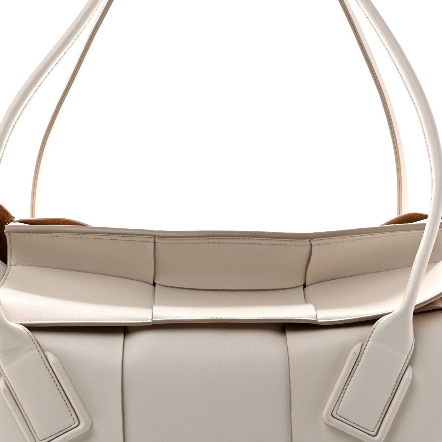 Bottega Veneta French Calfskin Maxi Intrecciato Large Arco  Bianco 7 of 14