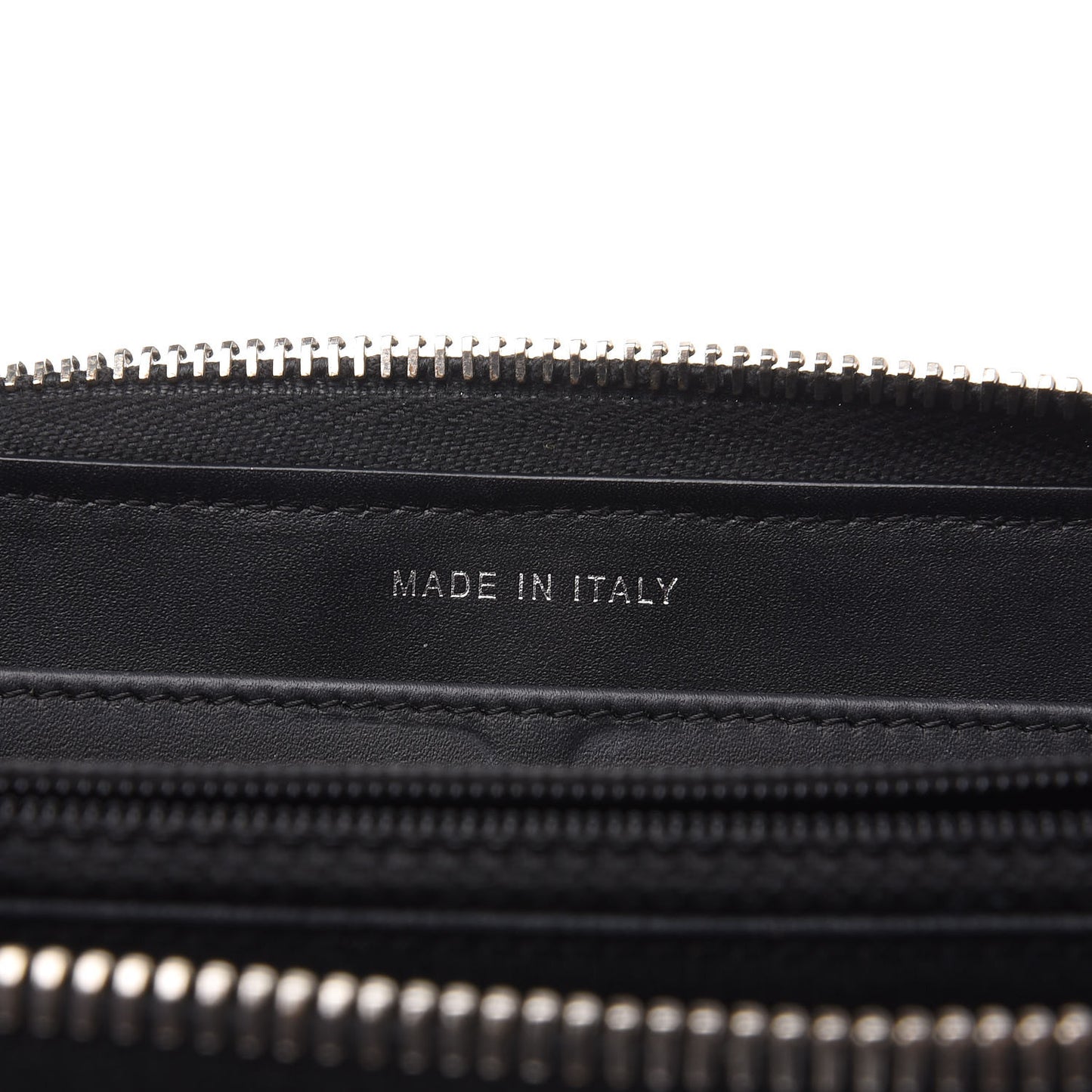 Patent Chevron Zip Around Wallet Black