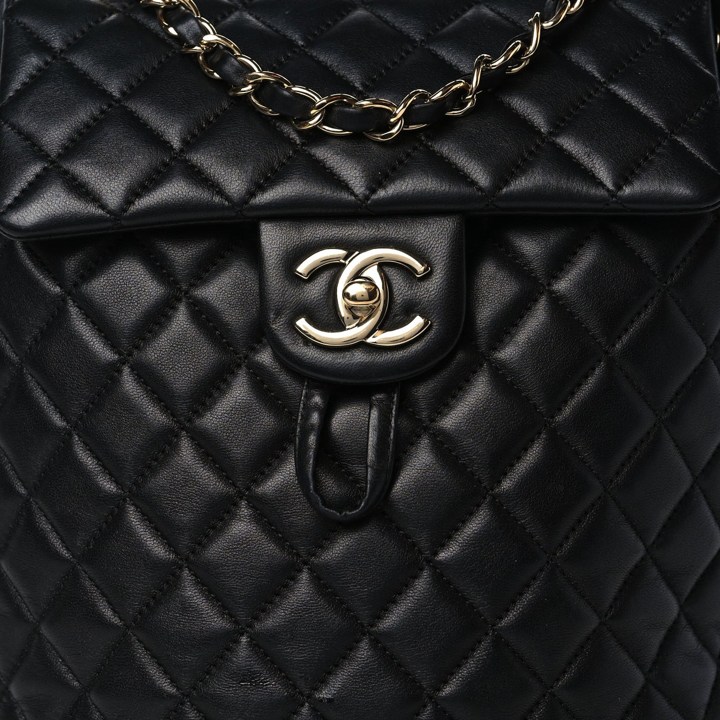 Lambskin Quilted Small Urban Spirit Backpack Black
