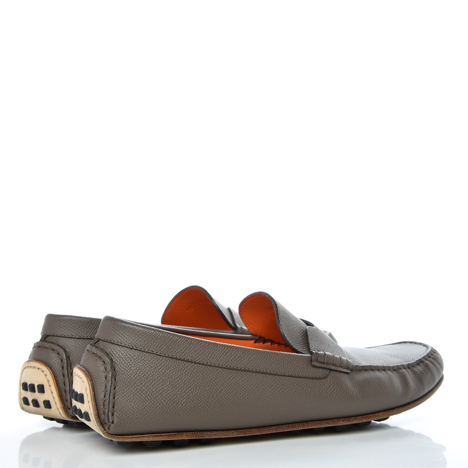 Hermes Epsom Mens Oscar Loafers 42 Etoupe 4 of 10
