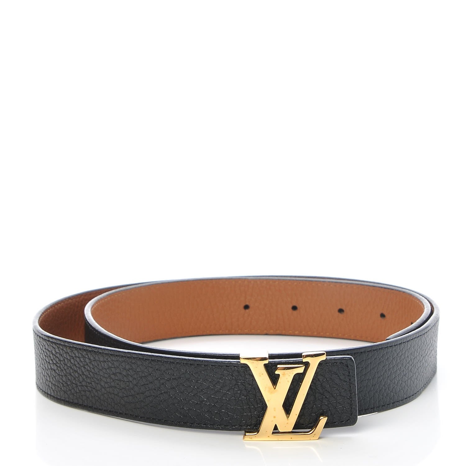 Louis Vuitton Taurillon Calfskin 30mm LV Initiales Reversible Belt 90 36 Black 1 of 7