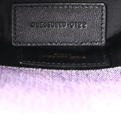 Saint Laurent Denim Quilted Loulou Puffer Monogram Pouch Clutch Bleached Lilac 8 of 12