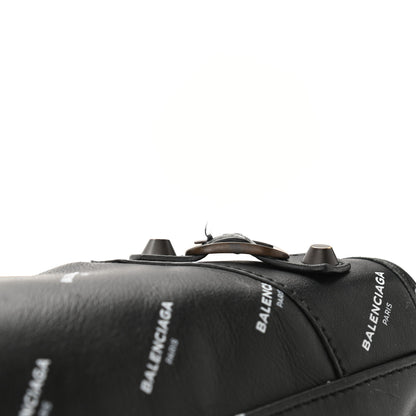 Balenciaga Veau Allover Logo Classic Hardware City Black White 12 of 13