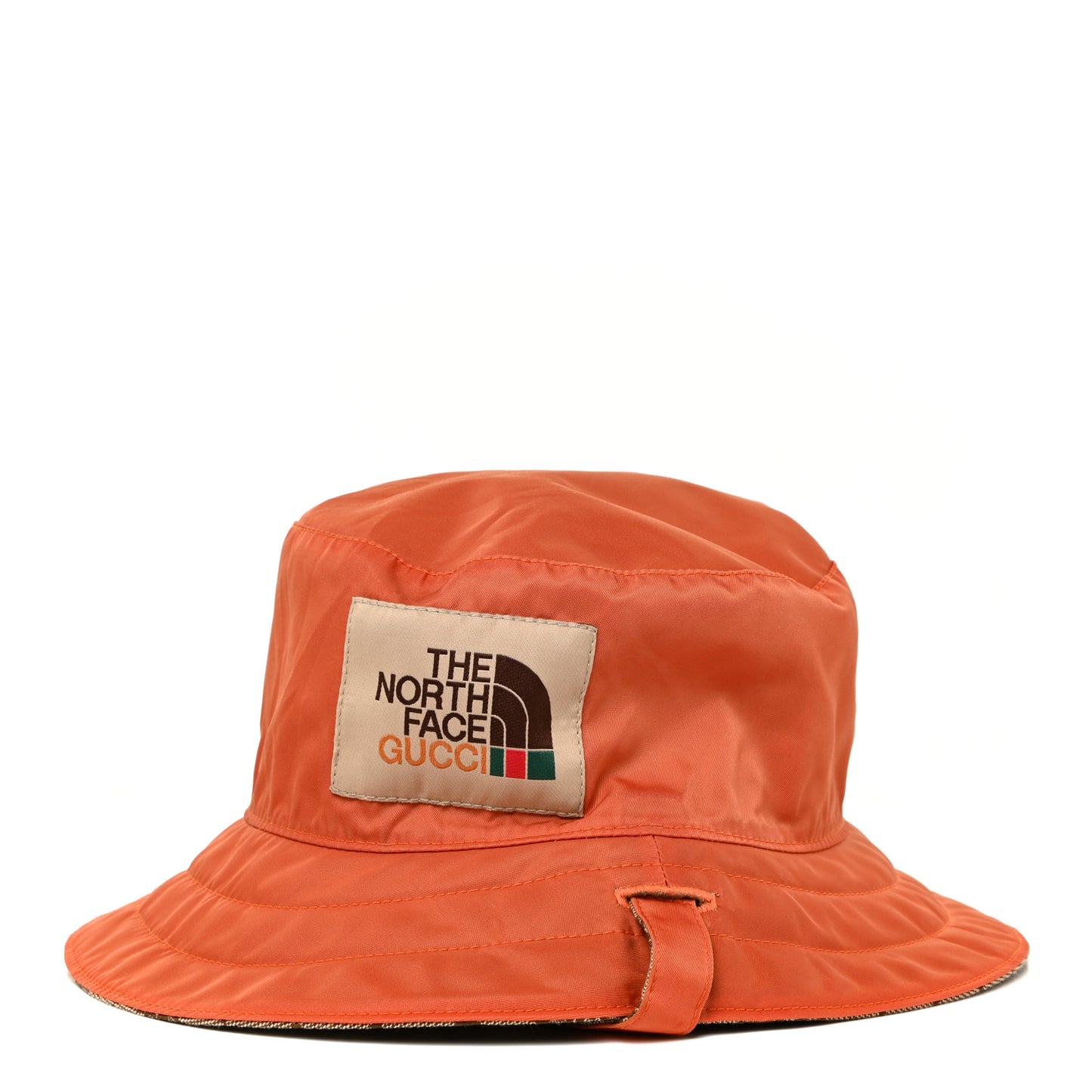 X NORTH FACE Canvas GG Monogram Reversible Hat S Beige Deep Orange