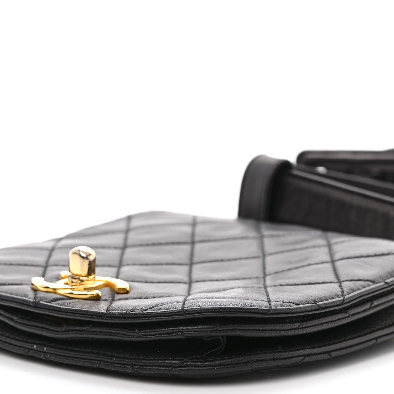 Chanel Lambskin Quilted Flap Waist Belt Bag 75 30 Black 11 of 12