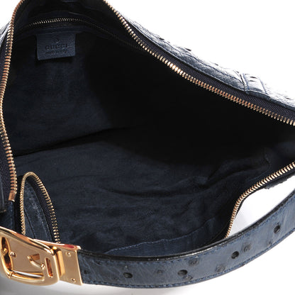 Gucci Ostrich Glam Hobo Blue 5 of 7