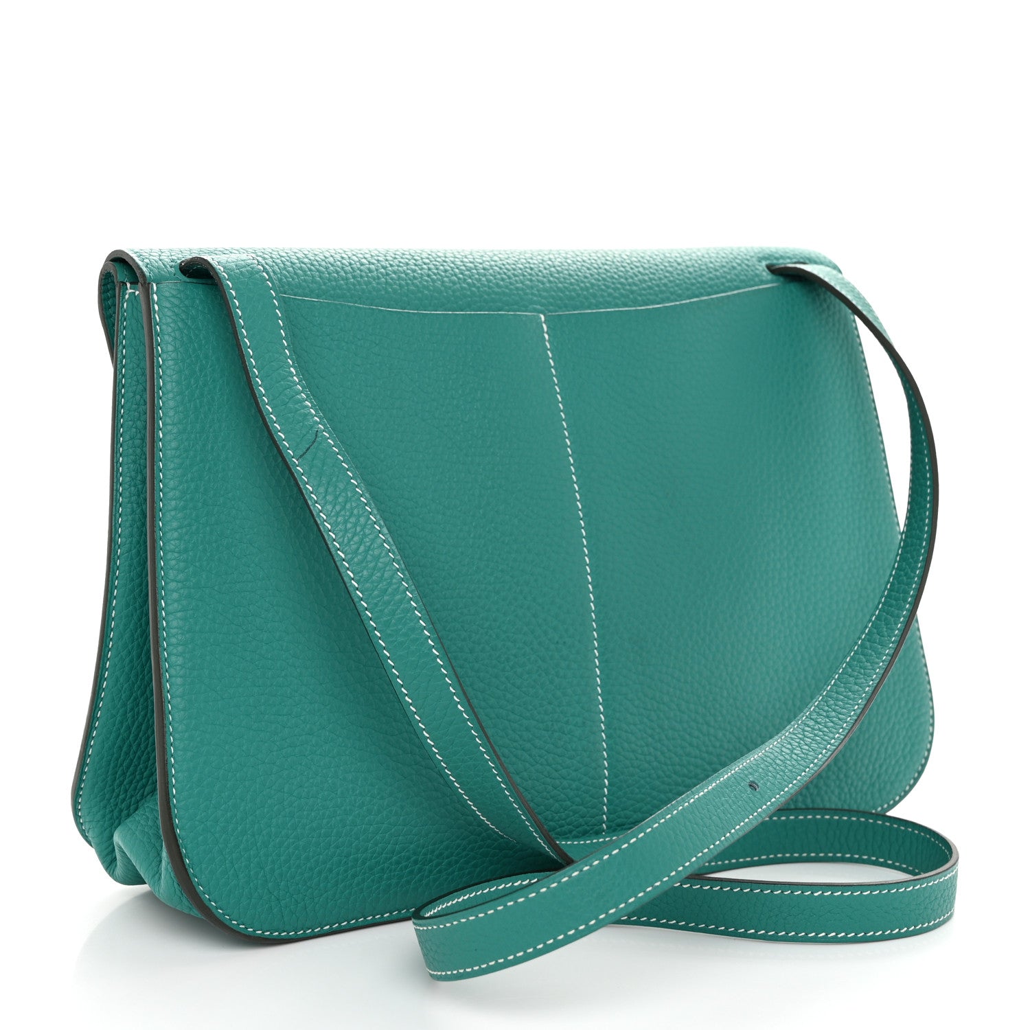 Hermes Taurillon Clemence Halzan 31 GM Vert Verone 3 of 10