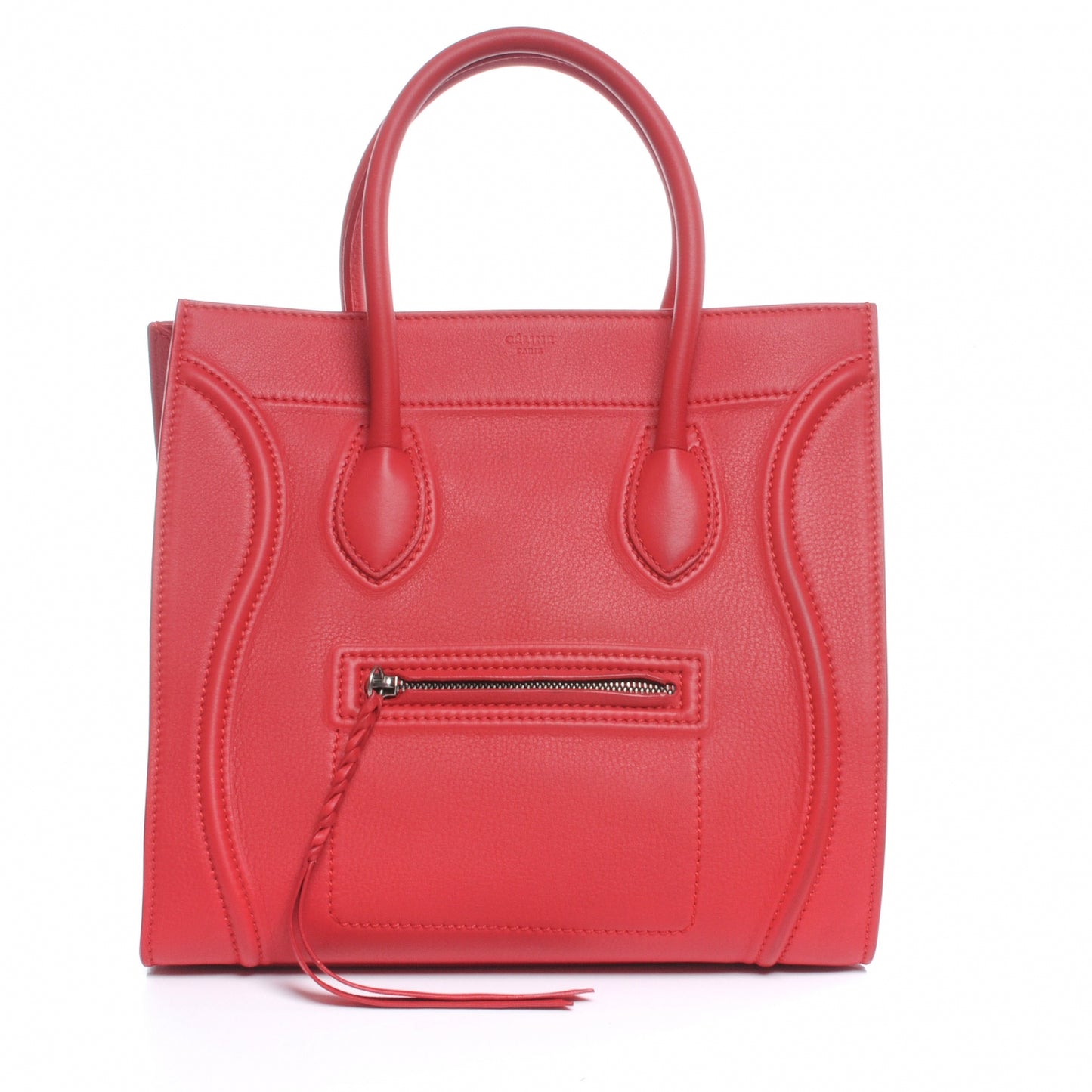 Smooth Calfskin Medium Phantom Luggage Bag Red
