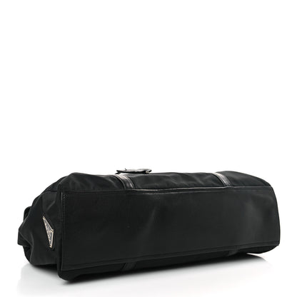 Prada Tessuto Nylon Vitello Foldover Pushlock Satchel Black 4 of 10