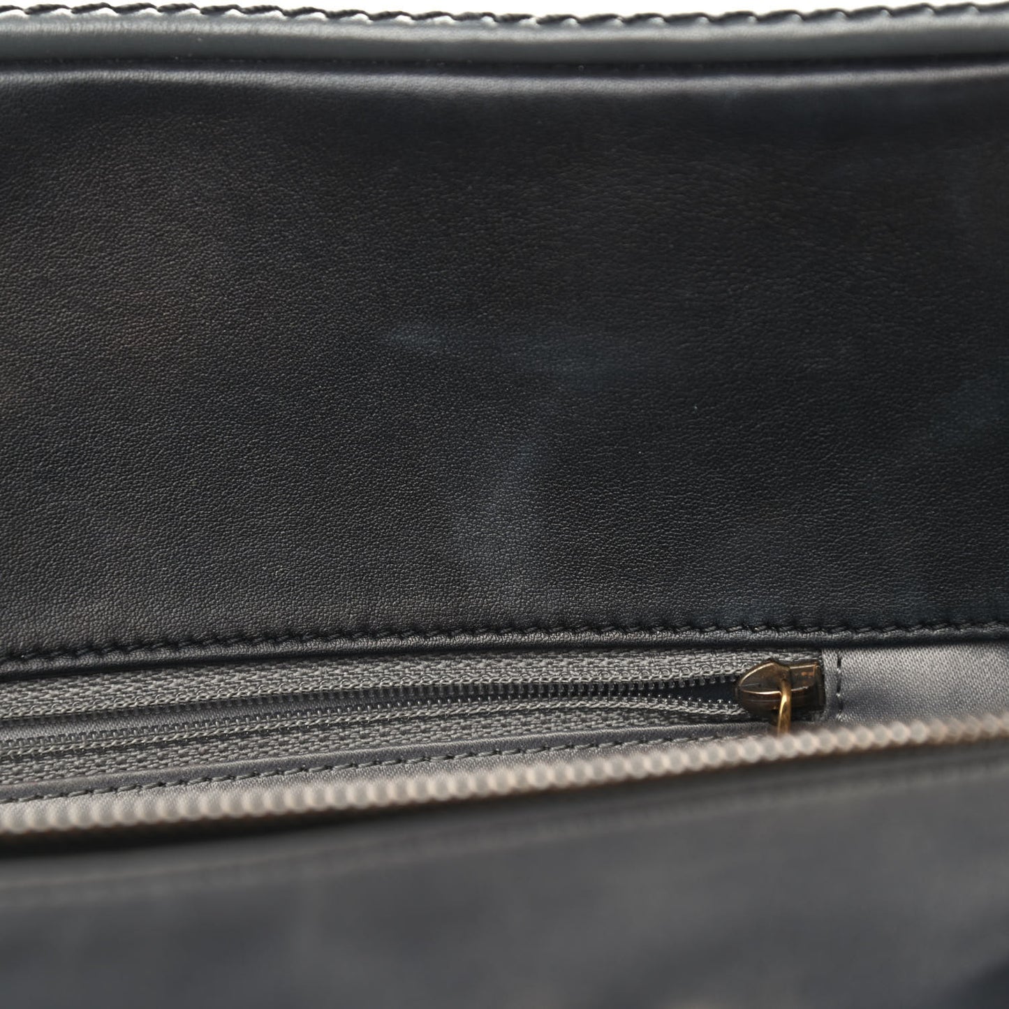 Calfskin Quilted Stitch Triptych Tote Black