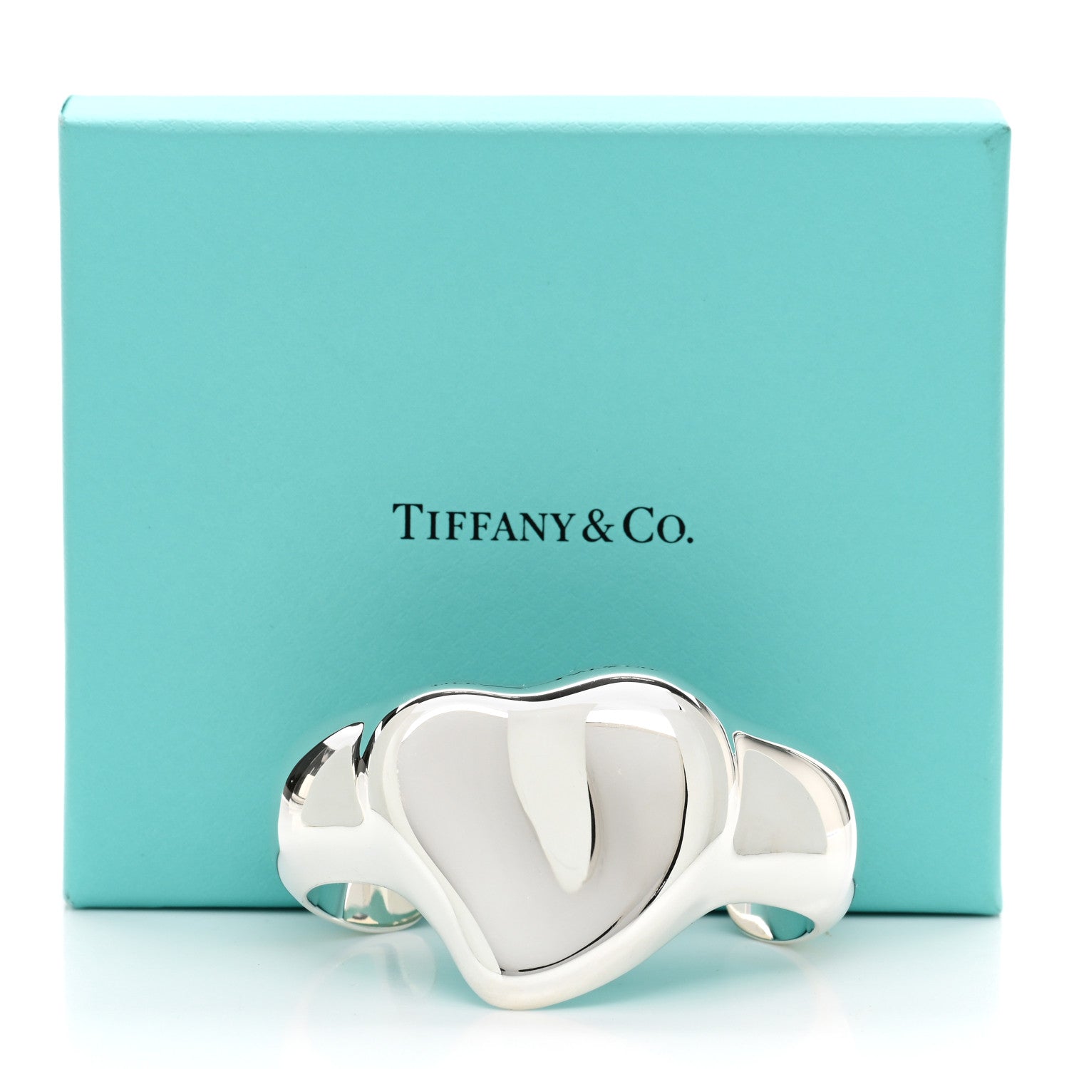 Tiffany Sterling Silver Elsa Peretti Full Heart Cuff Bracelet 4 of 4