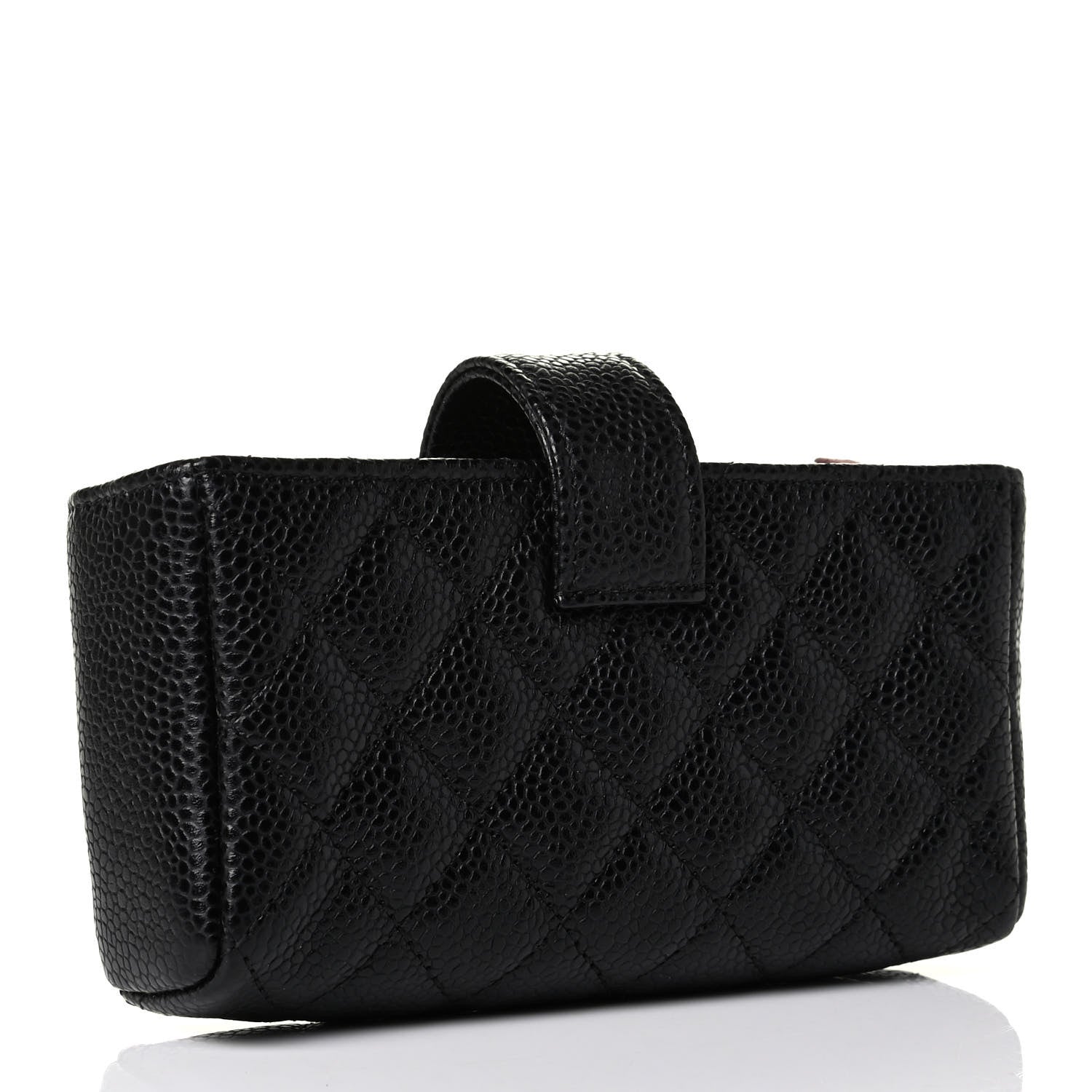 Chanel Caviar Quilted Mini Phone Holder Clutch Black 2 of 6