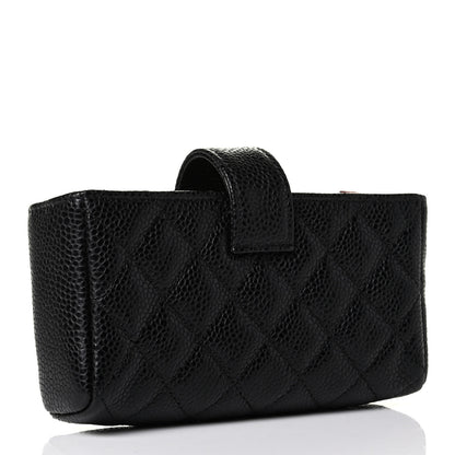 Chanel Caviar Quilted Mini Phone Holder Clutch Black 2 of 6