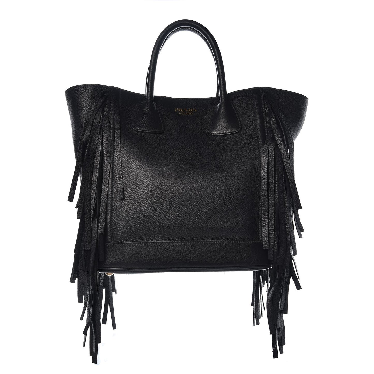 Cervo Deerskin Fringe Tote Black